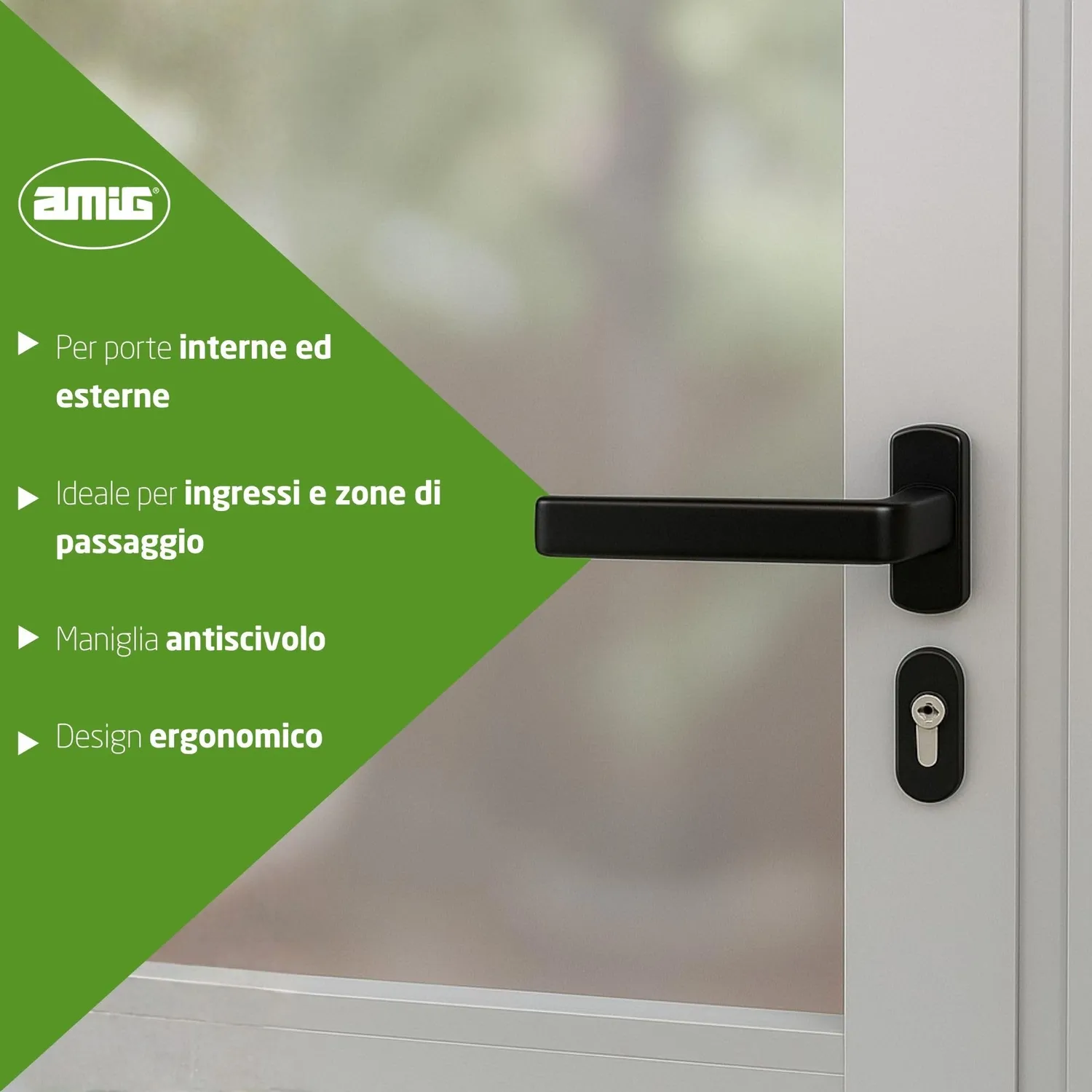 Amig Epsilon Set 2 Maniglie Porte Nere 132 mm