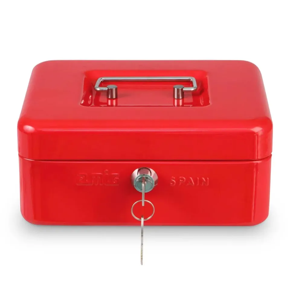 Amig cassetta di sicurezza rossa 200x160x70 mm acciaio