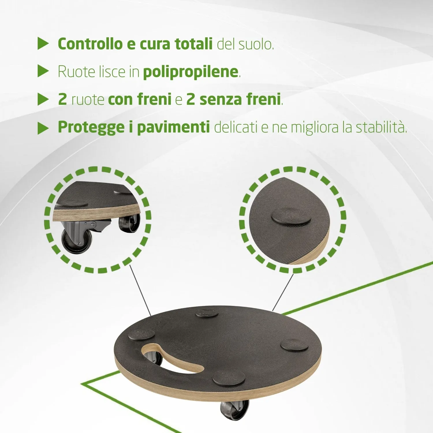 Amig piattaforma carico rotante Ø30 cm nera 100 kg compensato