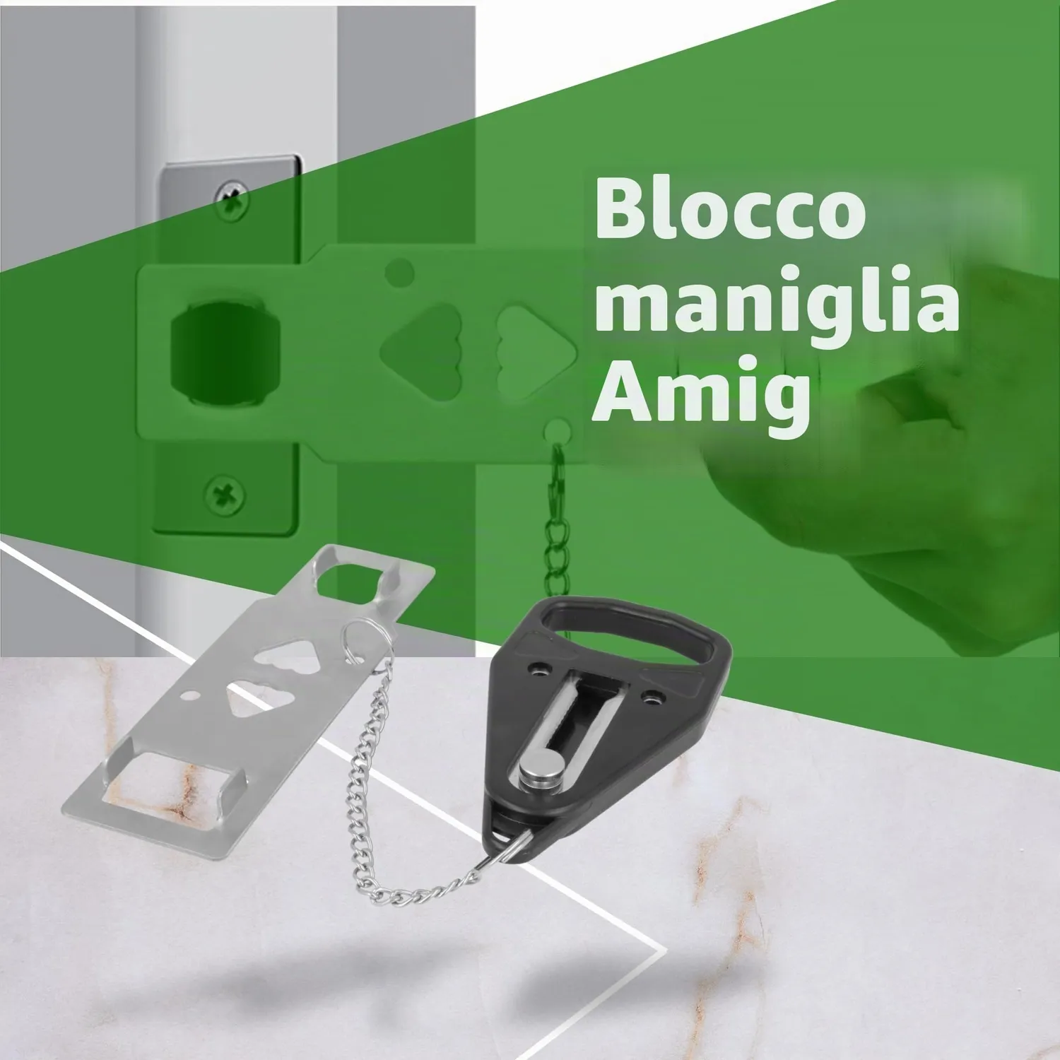 Amig Serratura Portatile Porte 13x4,5 Acciaio Inox