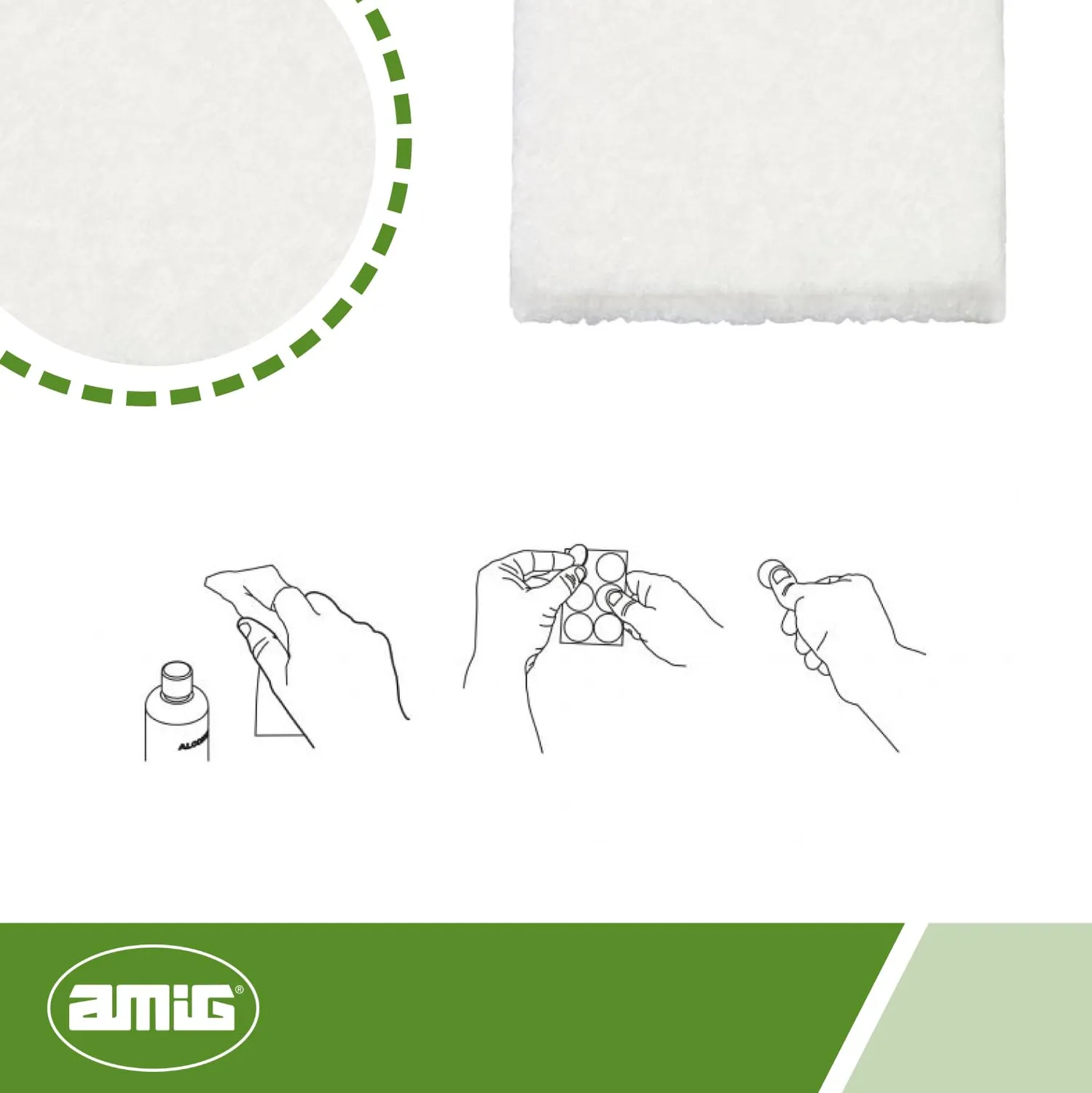 Amig Mod. 80 feltrino adesivo 30x30 mm bianco feltro