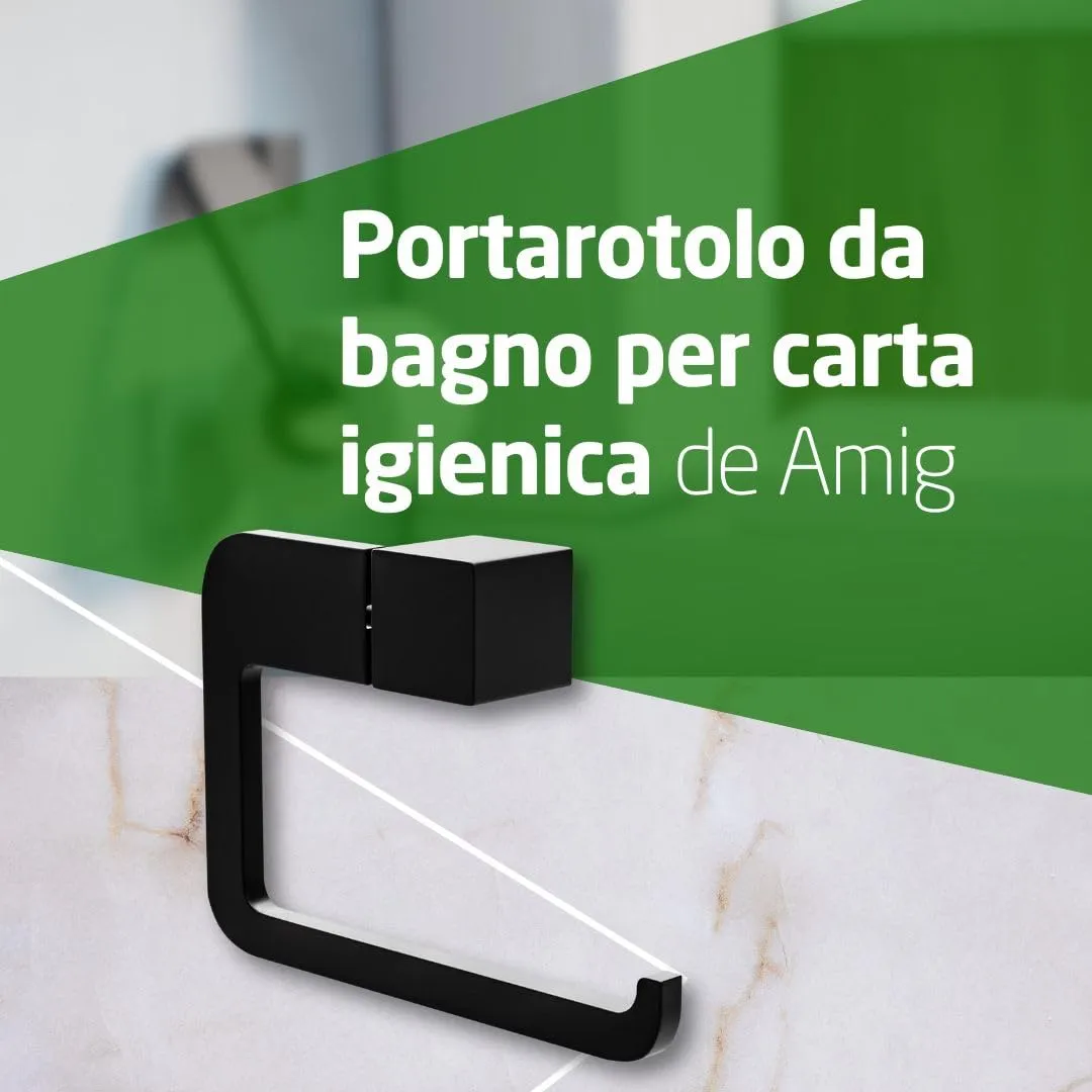 Amig Oma-5 portarotolo nero opaco senza coperchio