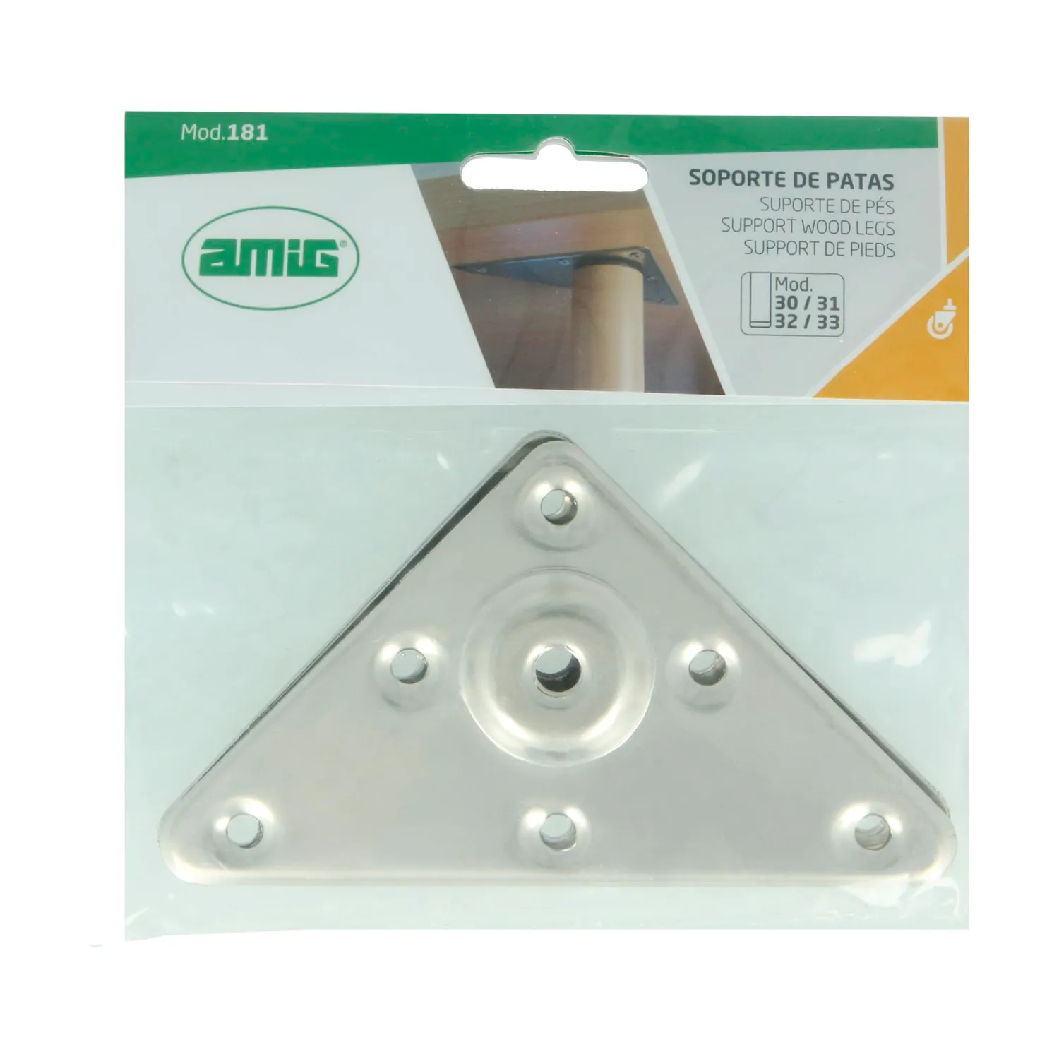 Amig Supporto Gambe 30-33 Piastra 125 mm Nichelato