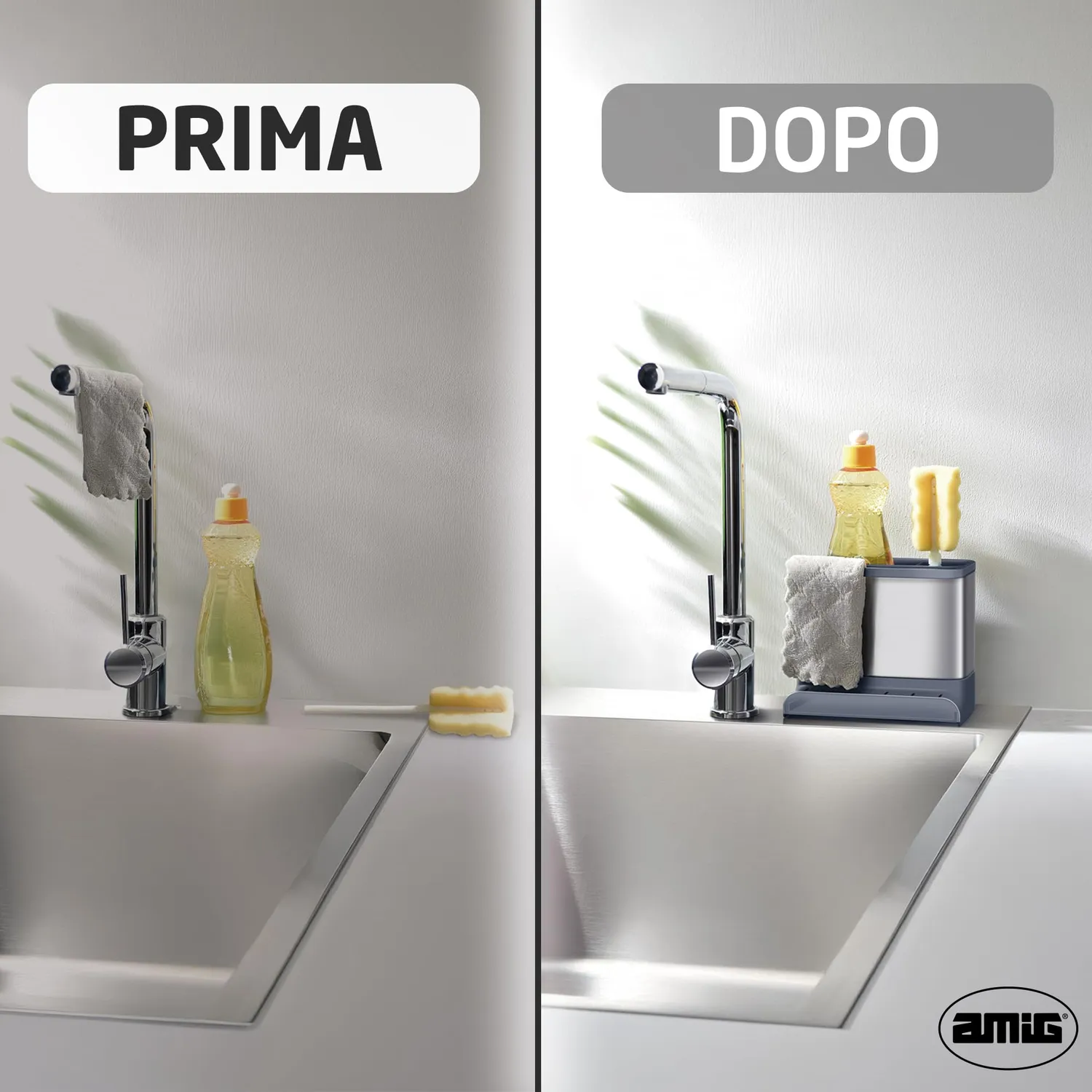 Amig Noxi organizzatore lavello grigio 15,4 cm