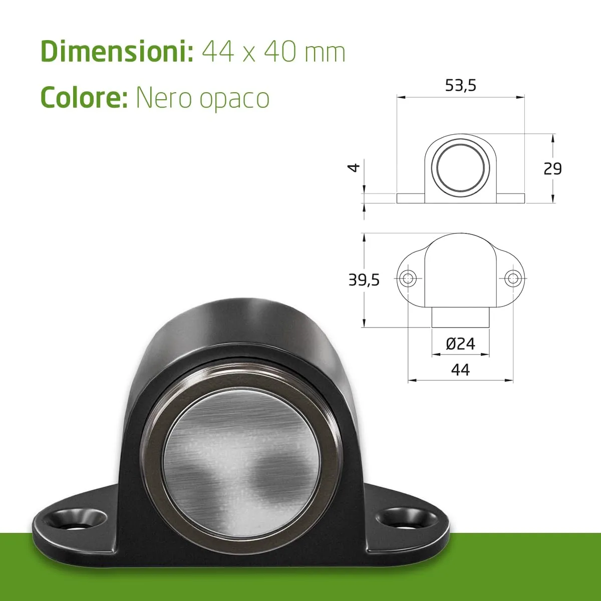 Amig Fermaporta Magnetico Pavimento Zamak Nero 44x40 mm
