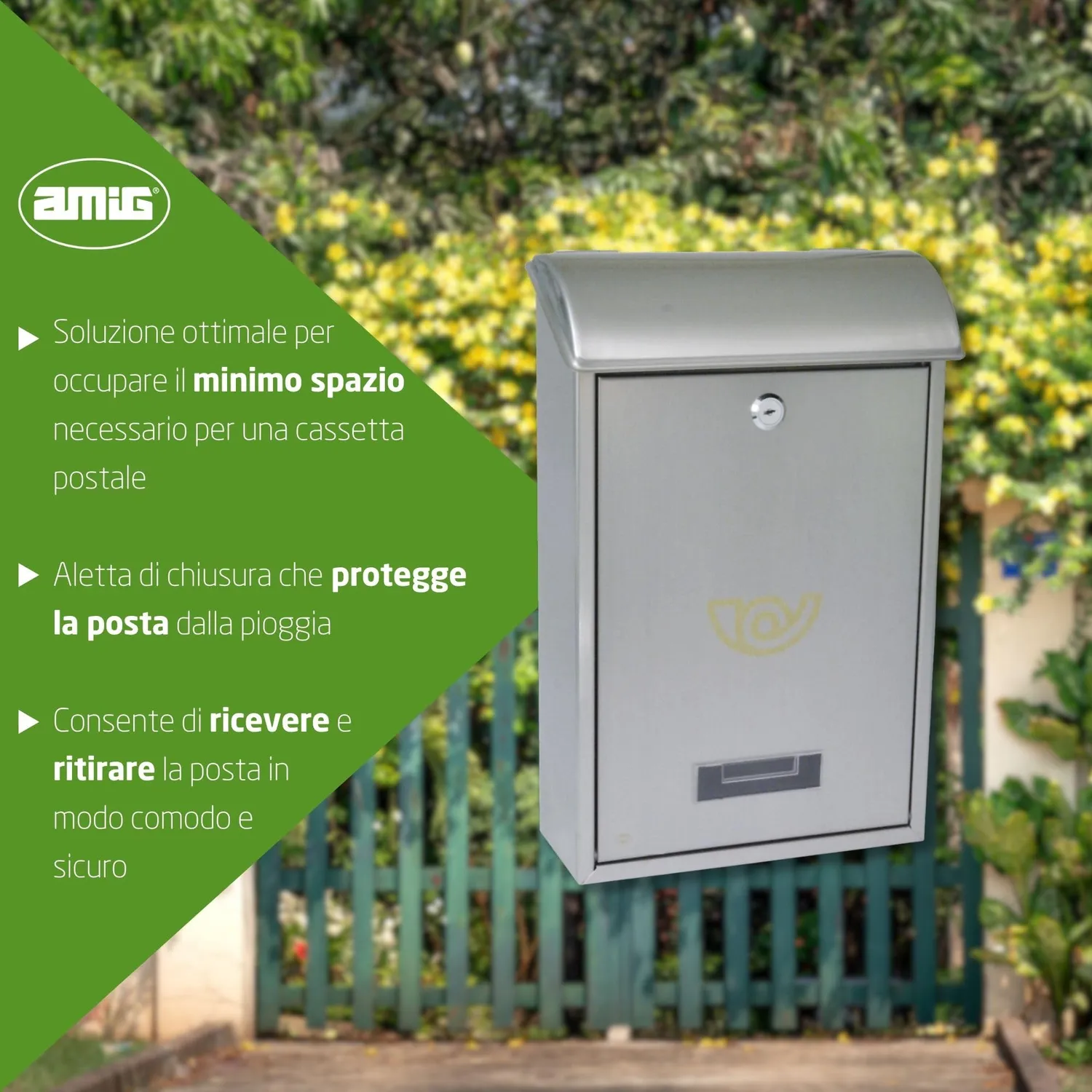 Amig Mod. 2 cassetta postale esterno 400 mm inox