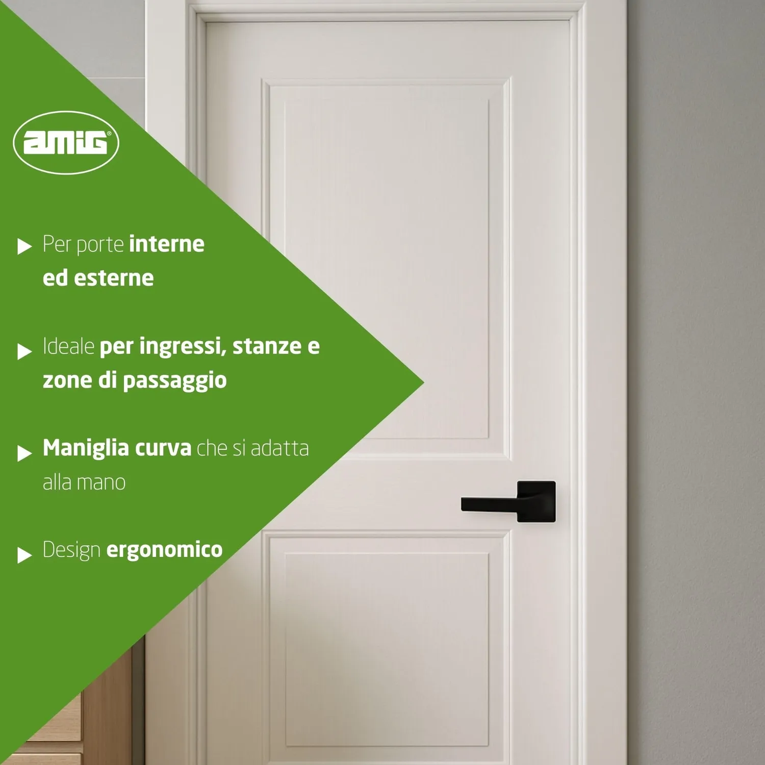 Amig Suki maniglie porte con rosetta nere 54 mm