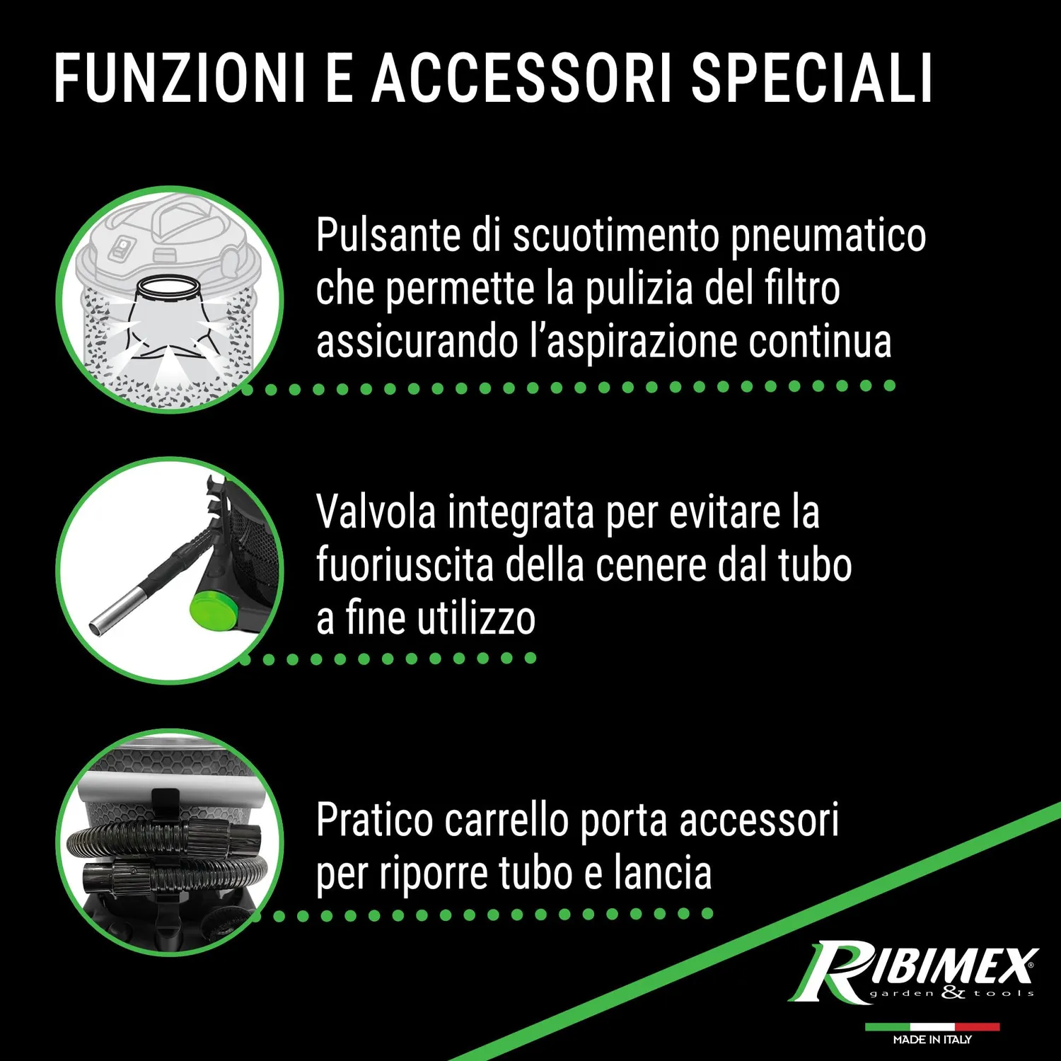 Ribimex Perfetto aspiracenere 20 L 1200 W con soffiante