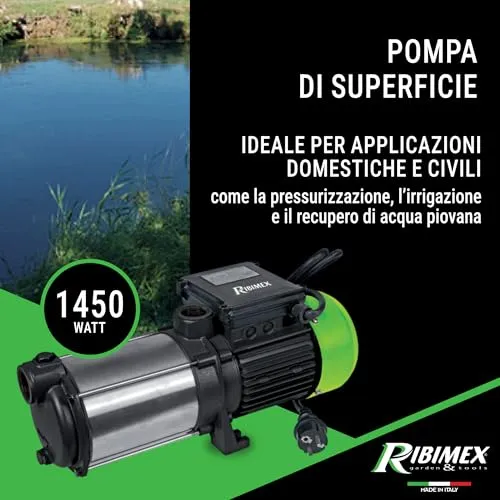 Ribimex Multicellulare Pompa di Superficie 1450 W 55 m