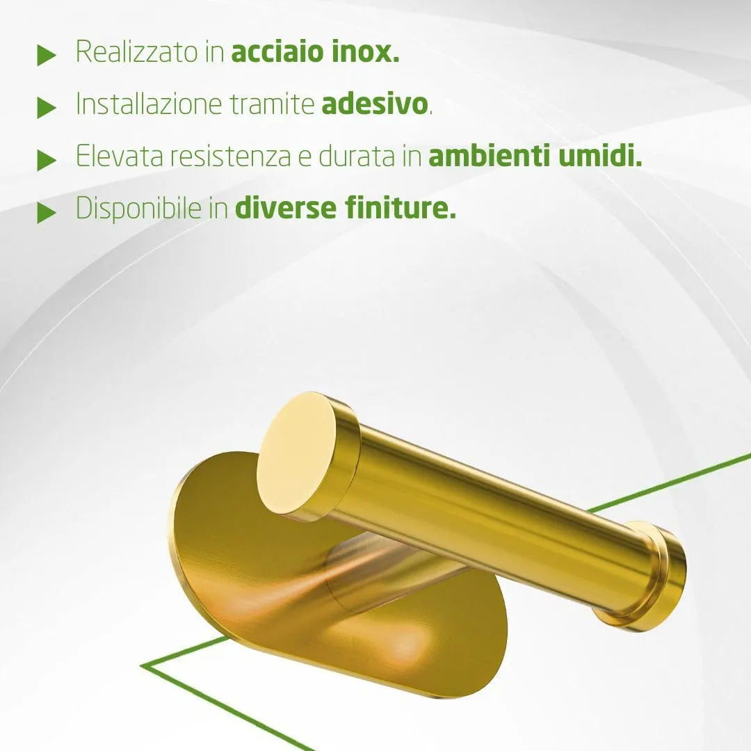 Amig Ea-5 Gancio Bagno Adesivo Oro Opaco Inox