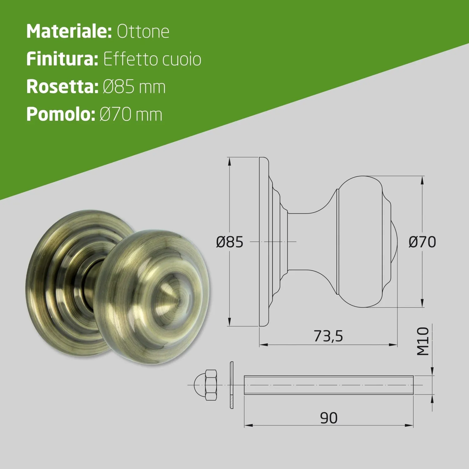 Amig Pomello Porta 70 mm Finitura Pelle