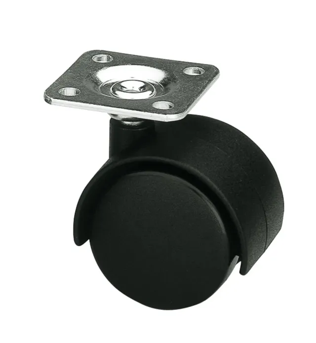 Amig 6197 Ruota Nylon Nera 45 mm con Piastra