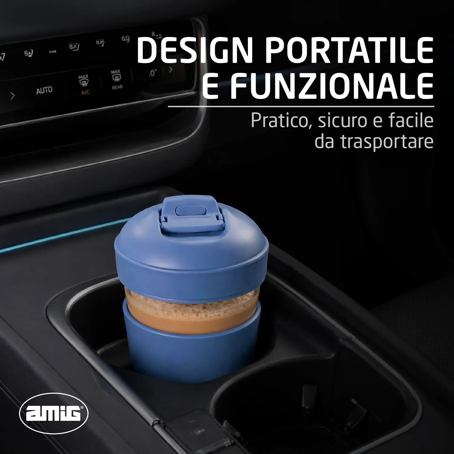 Amig Mod.1 bicchiere yogurt vetro 480 ml con vaschetta cereali