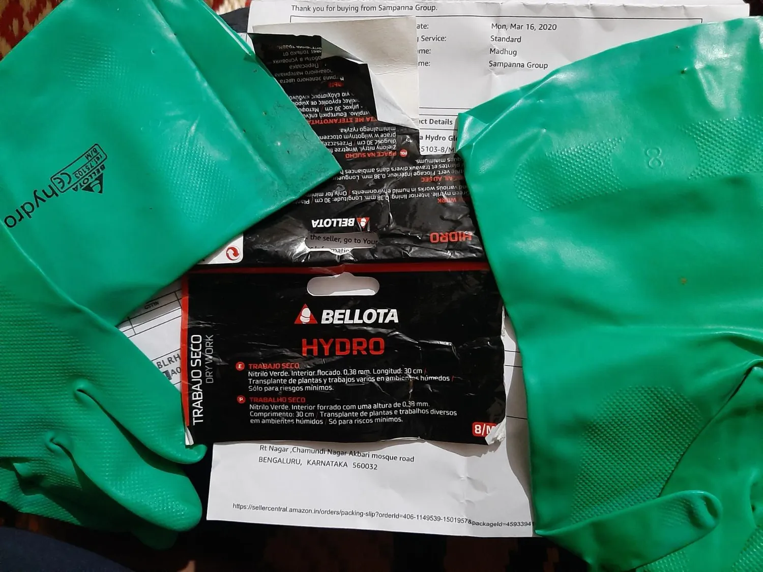 Bellota 75103-8/M guanto Hydro da giardino in nitrile