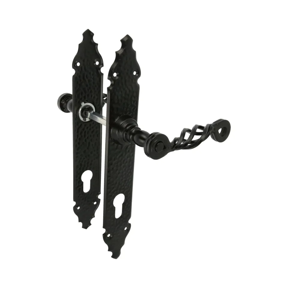 Amig maniglia piastra martellata 280 mm nera privacy