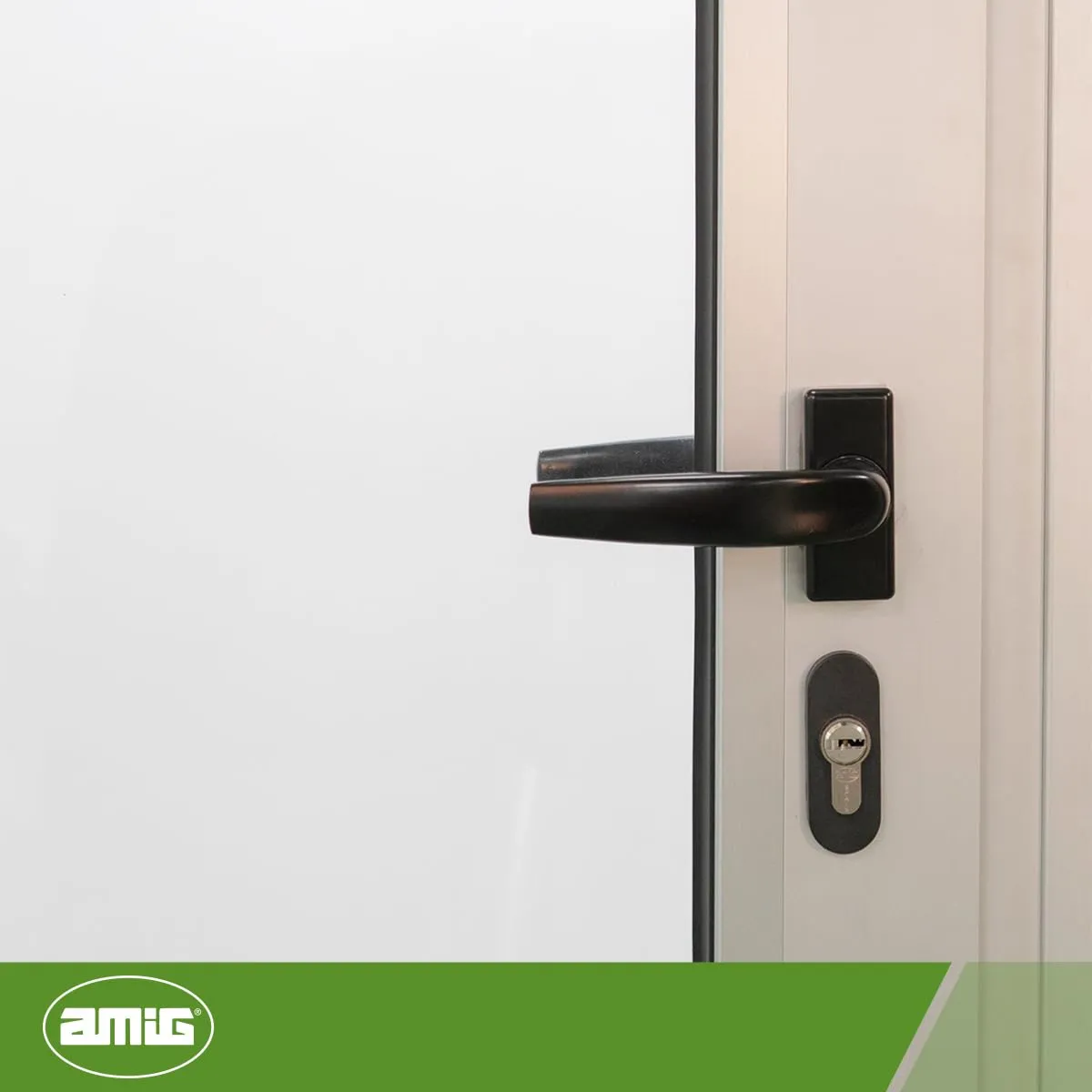Amig Sendoa maniglia rosetta alluminio nero 125 mm