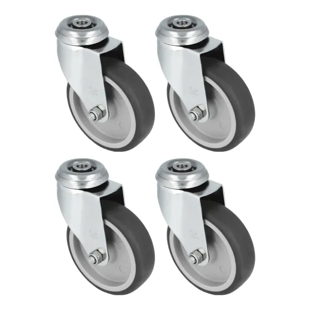 Amig Ruote Ø100 mm Set 4 Inox Gomma Nera 90 Kg