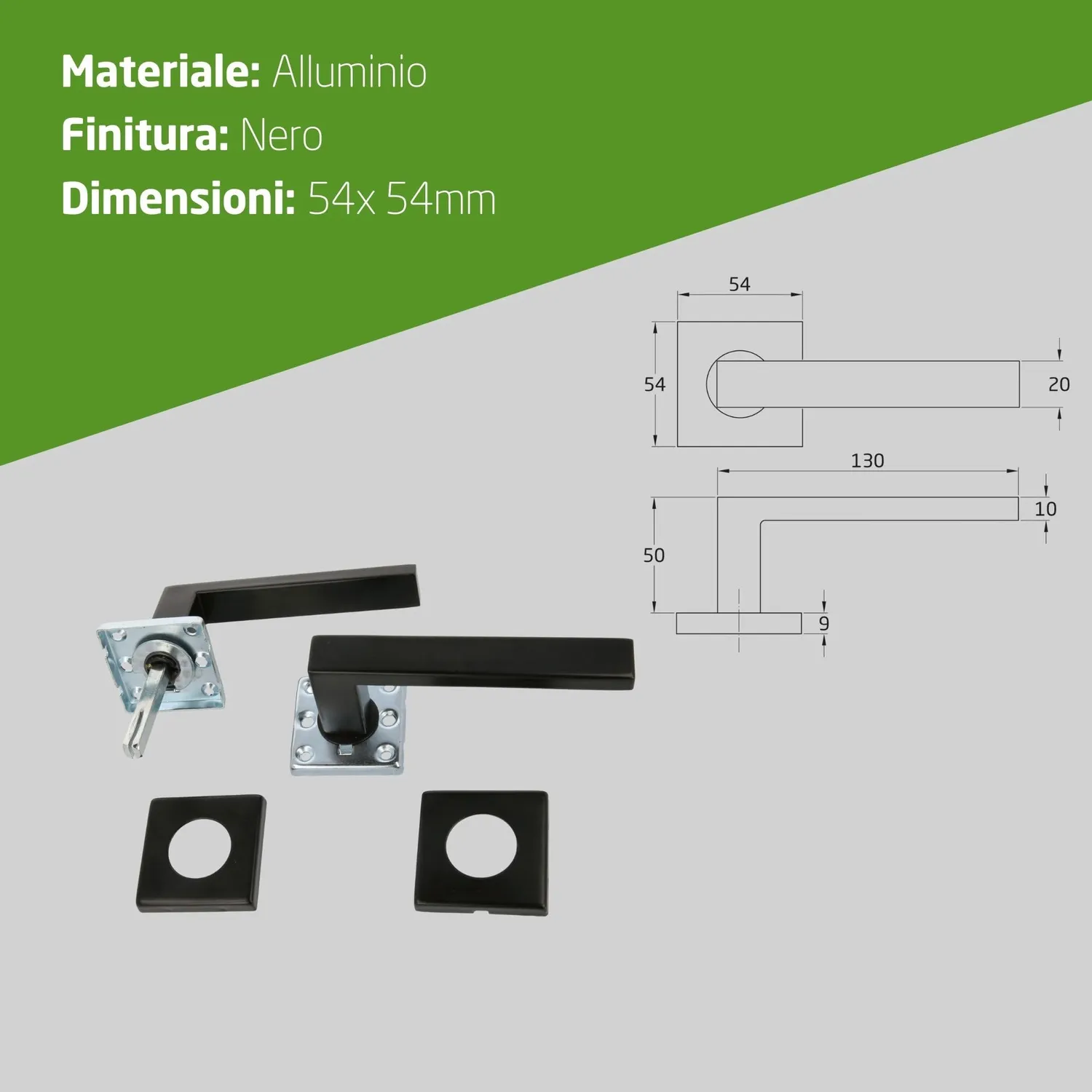Amig Suki maniglie porte con rosetta nere 54 mm