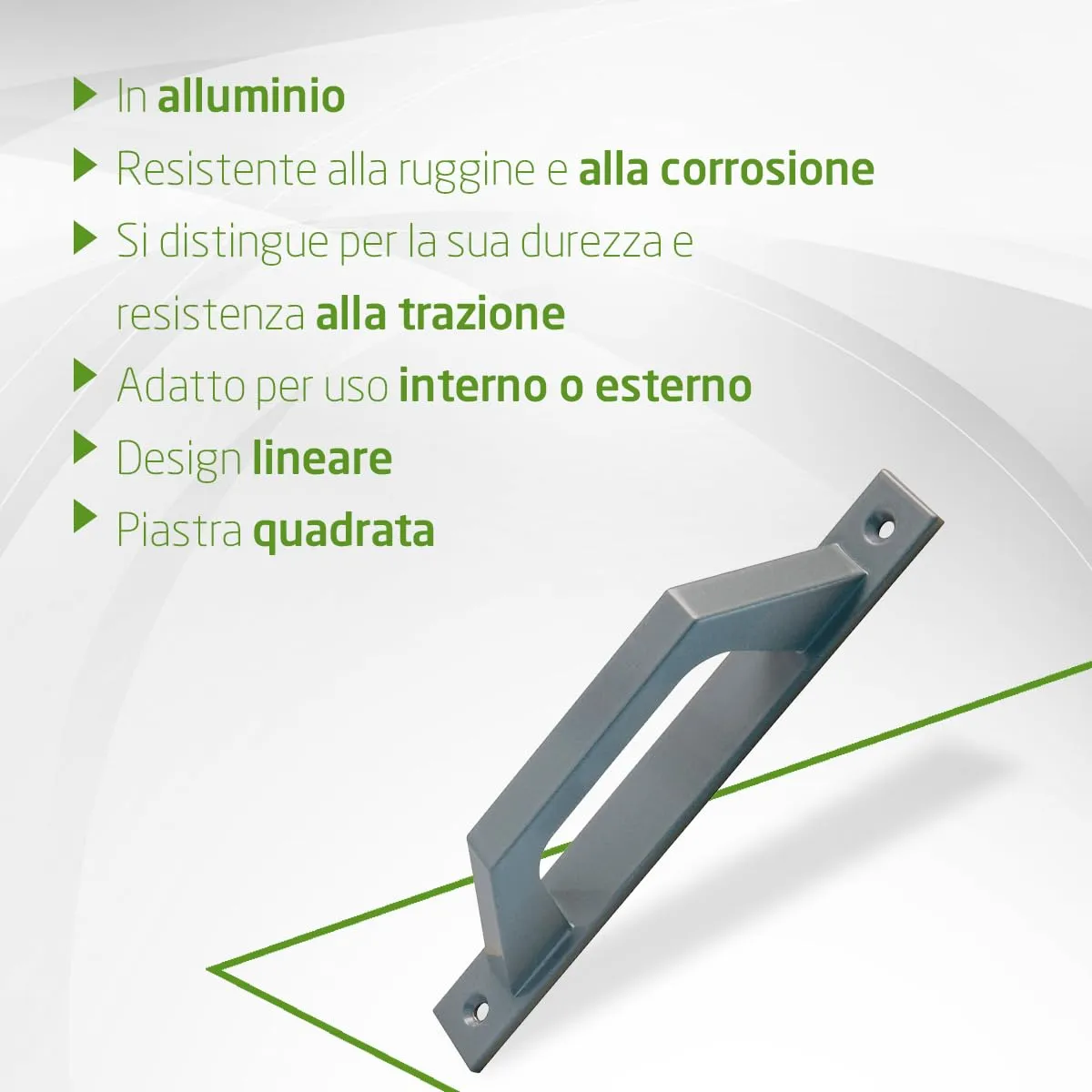 Amig Maniglia Porta Scorrevole Alluminio 198 mm Argento
