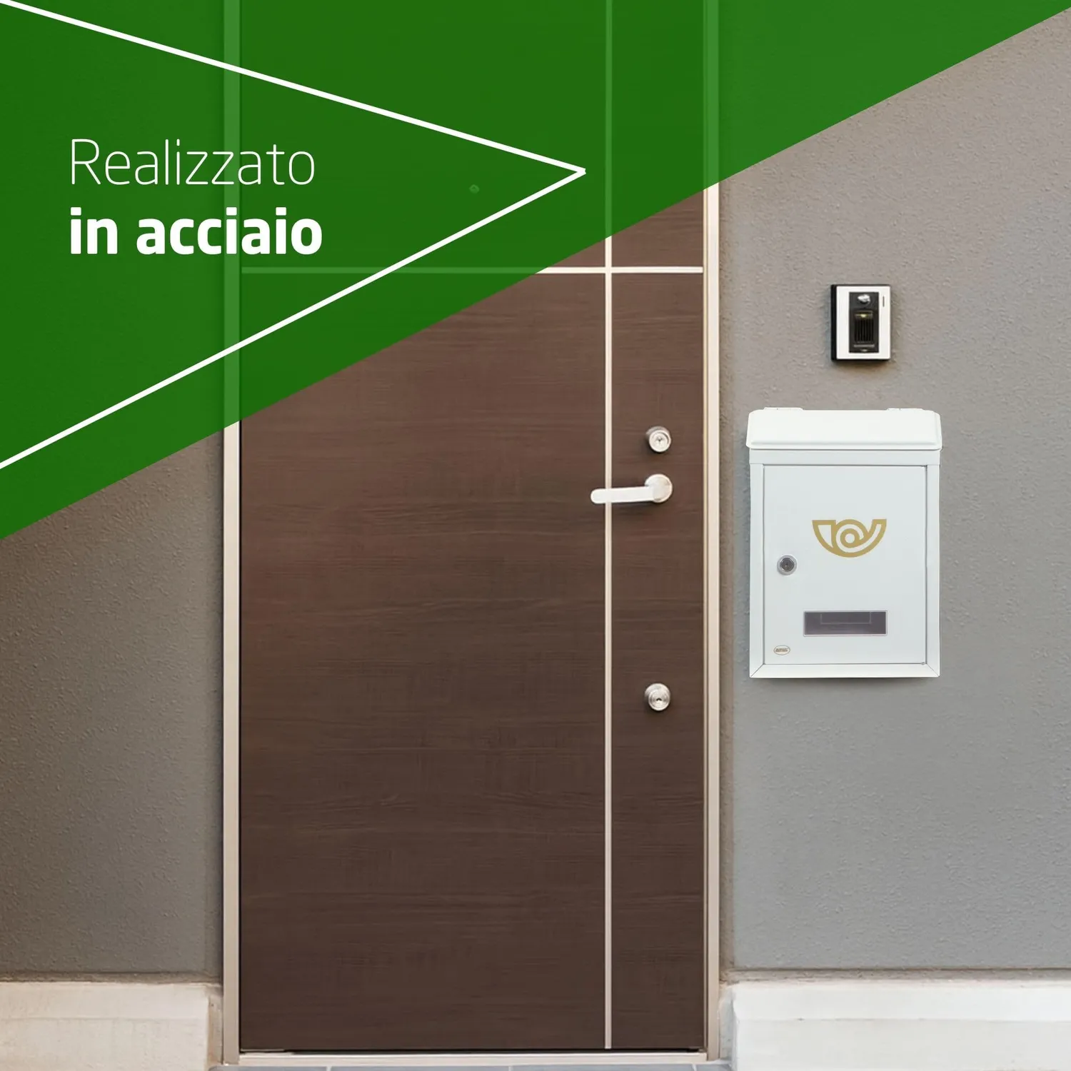 Amig Mod. 2 Cassetta Postale Bianca Mini in Acciaio
