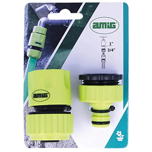 Amig kit raccordi tubo 3/4 raccordo rapido 2 pezzi ABS verde