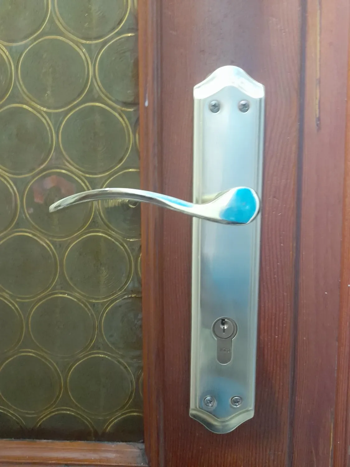 Amig maniglie porta 85 mm placca 256 mm ottonato opaco