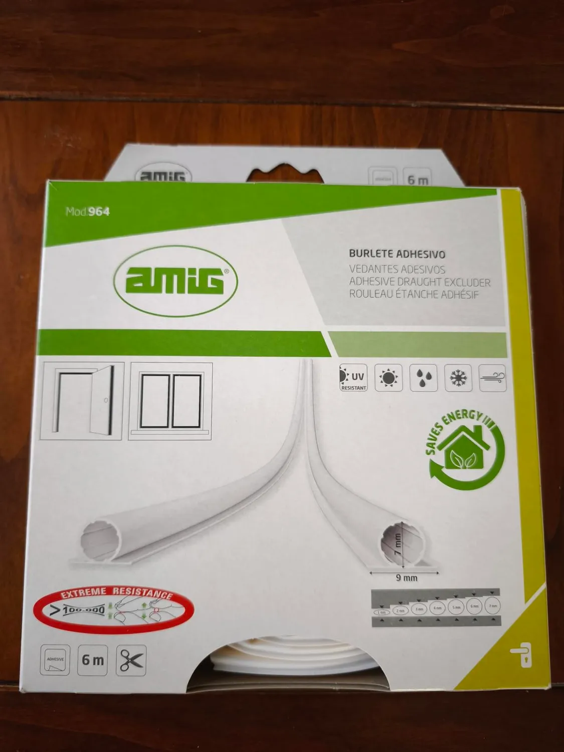 Amig 964 guarnizione adesiva marrone 2x3 m Ø7x9 mm