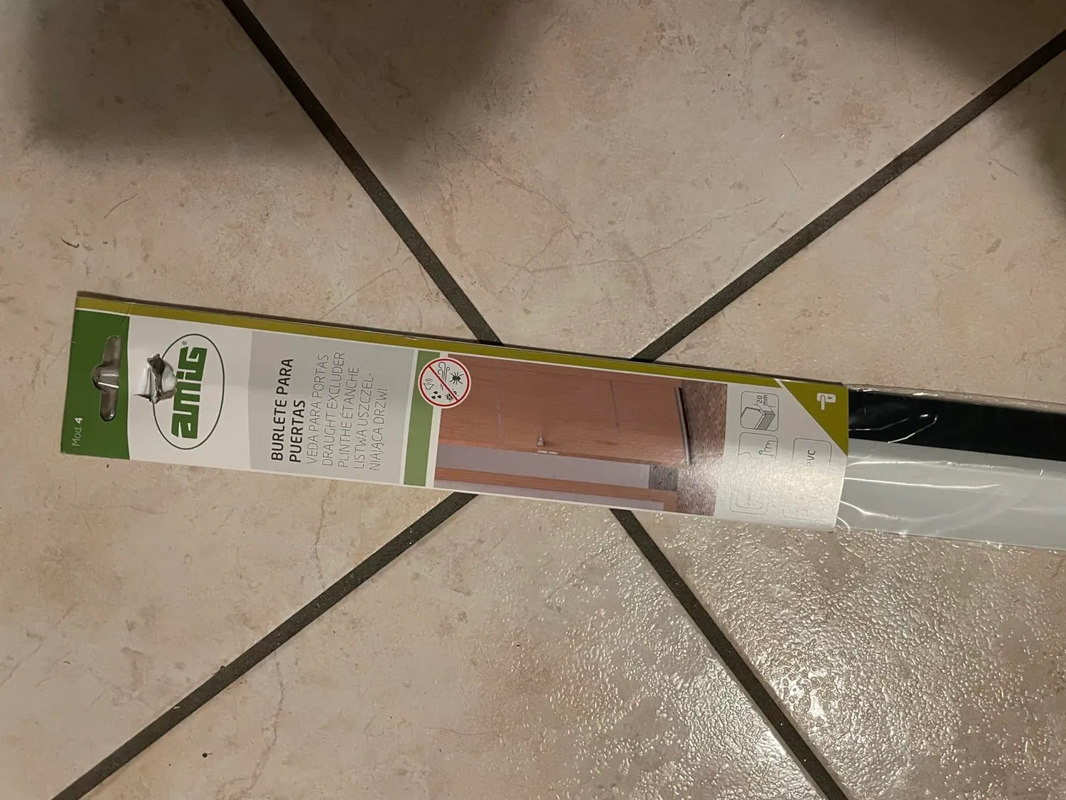 Amig 22555 paraspifferi porta adesivo spazzola rovere 1 m