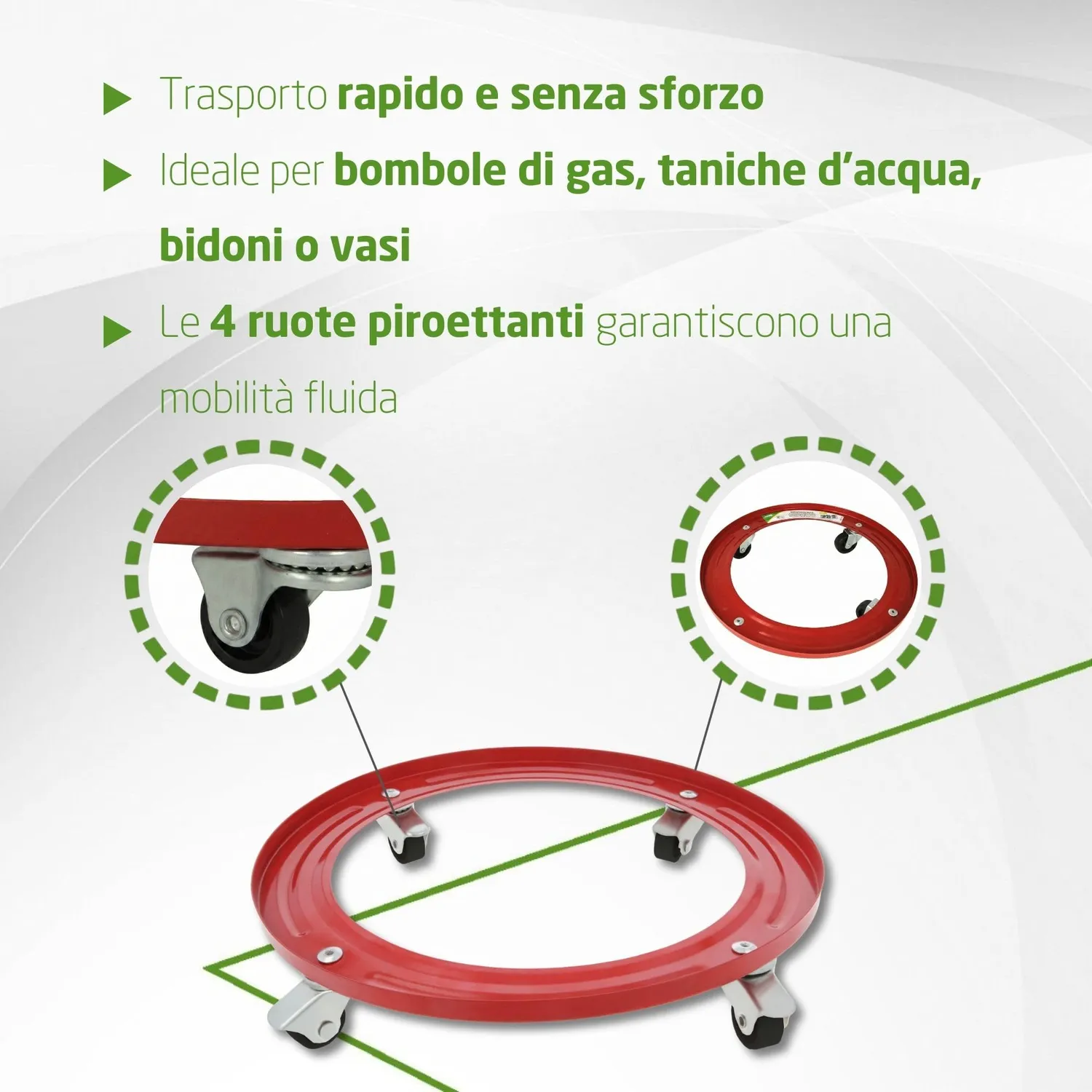 Amig Supporto Bombole Butano Ruote 31cm 30kg