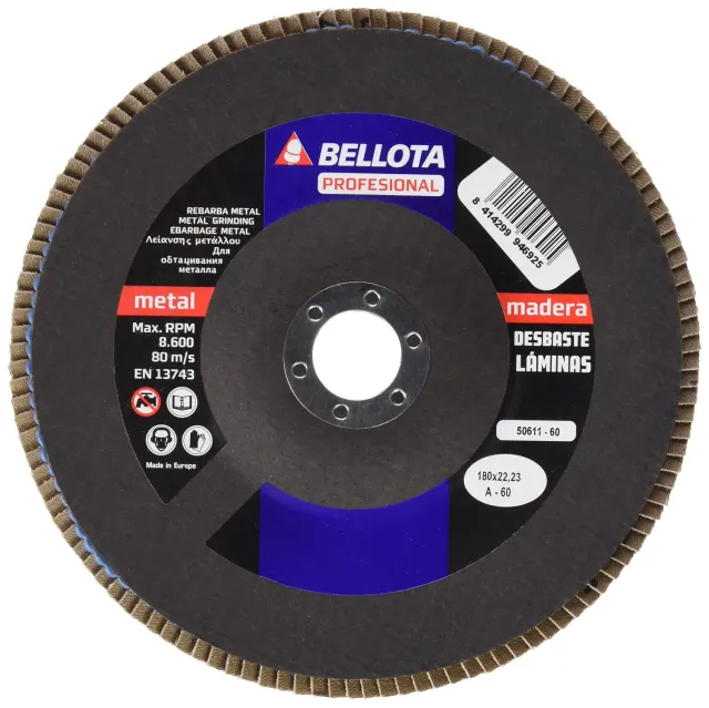 Bellota disco lamellare 180 mm metallo base inclinata