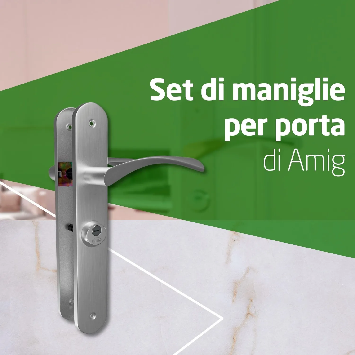 Amig Ishi 46 Maniglia Porta Destra Nichel 240x45 Chiavi