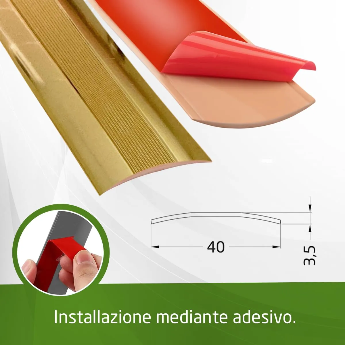 Amig Mod. 3 profilo coprigiunto adesivo 820 mm oro