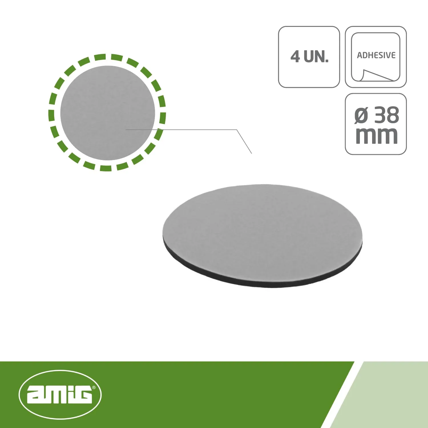 Amig Mod. 76 pattino adesivo tondo Ø38 mm teflon