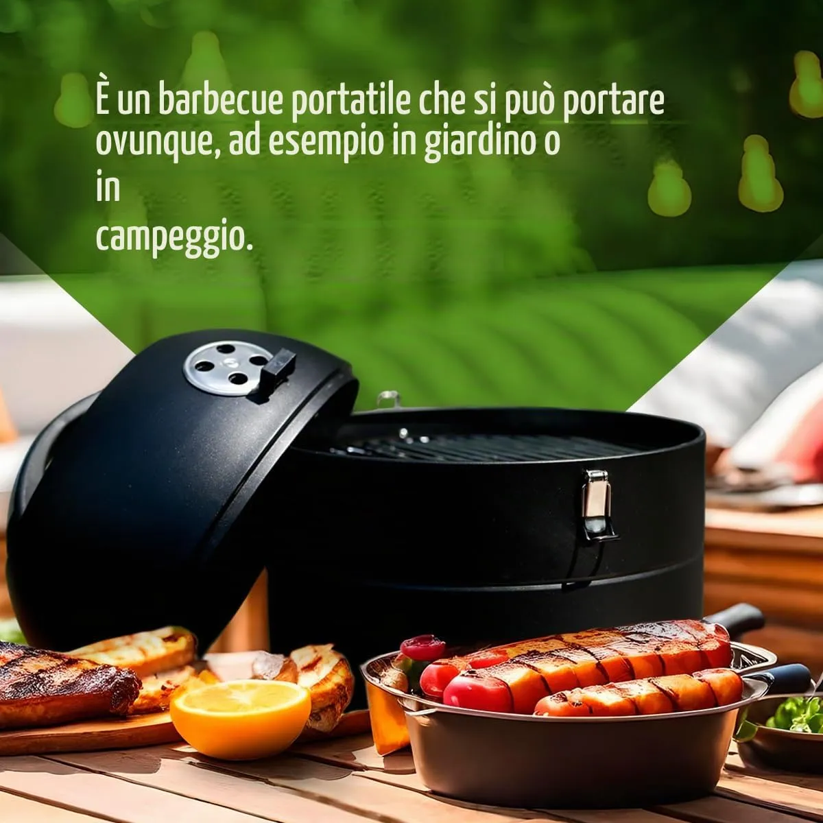 Amig Barbecue a Carbone da Tavolo Ø29 cm Nero Portatile