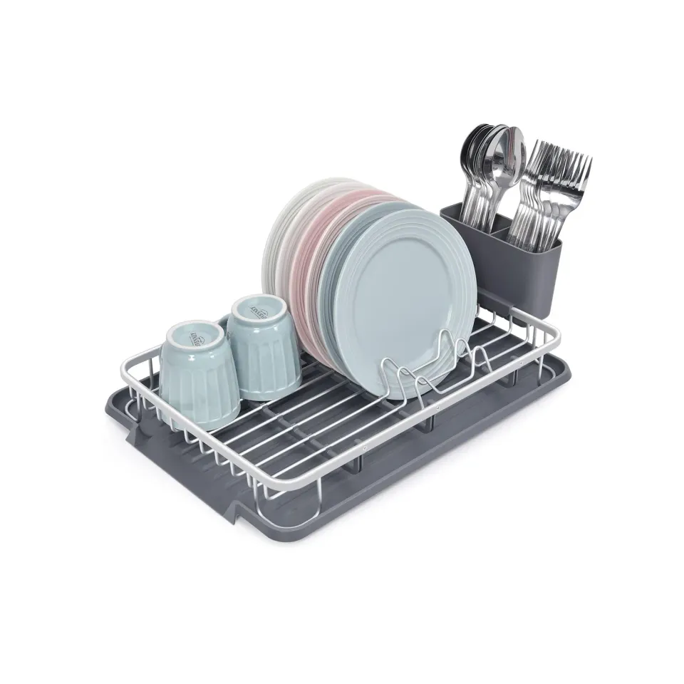 Amig Ezzik scolapiatti alluminio grigio 8 piatti 41 cm