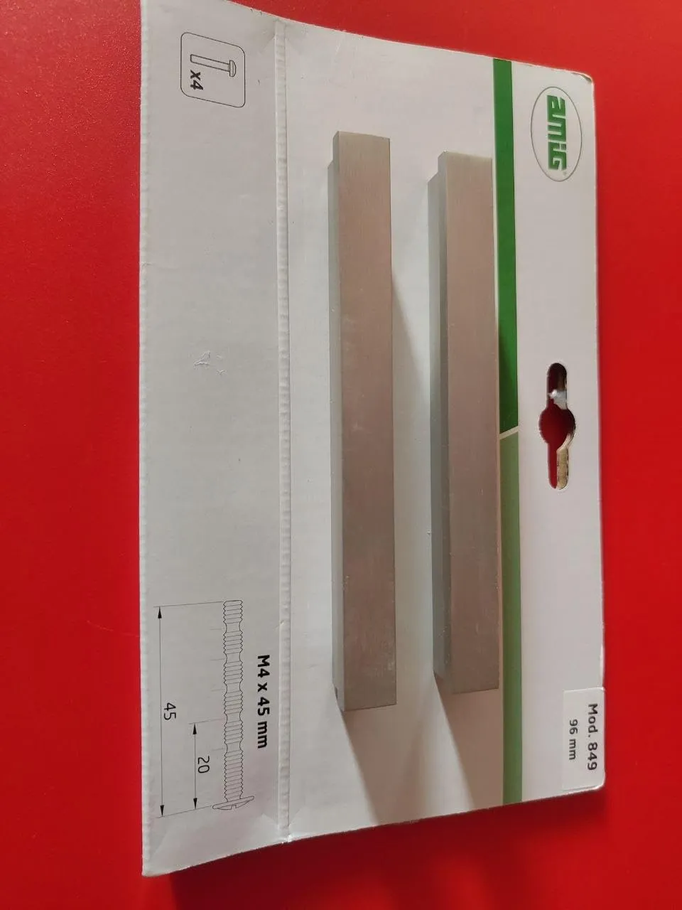 Amig 849 Maniglie Mobili 96 mm Alluminio Argento 2 Pezzi