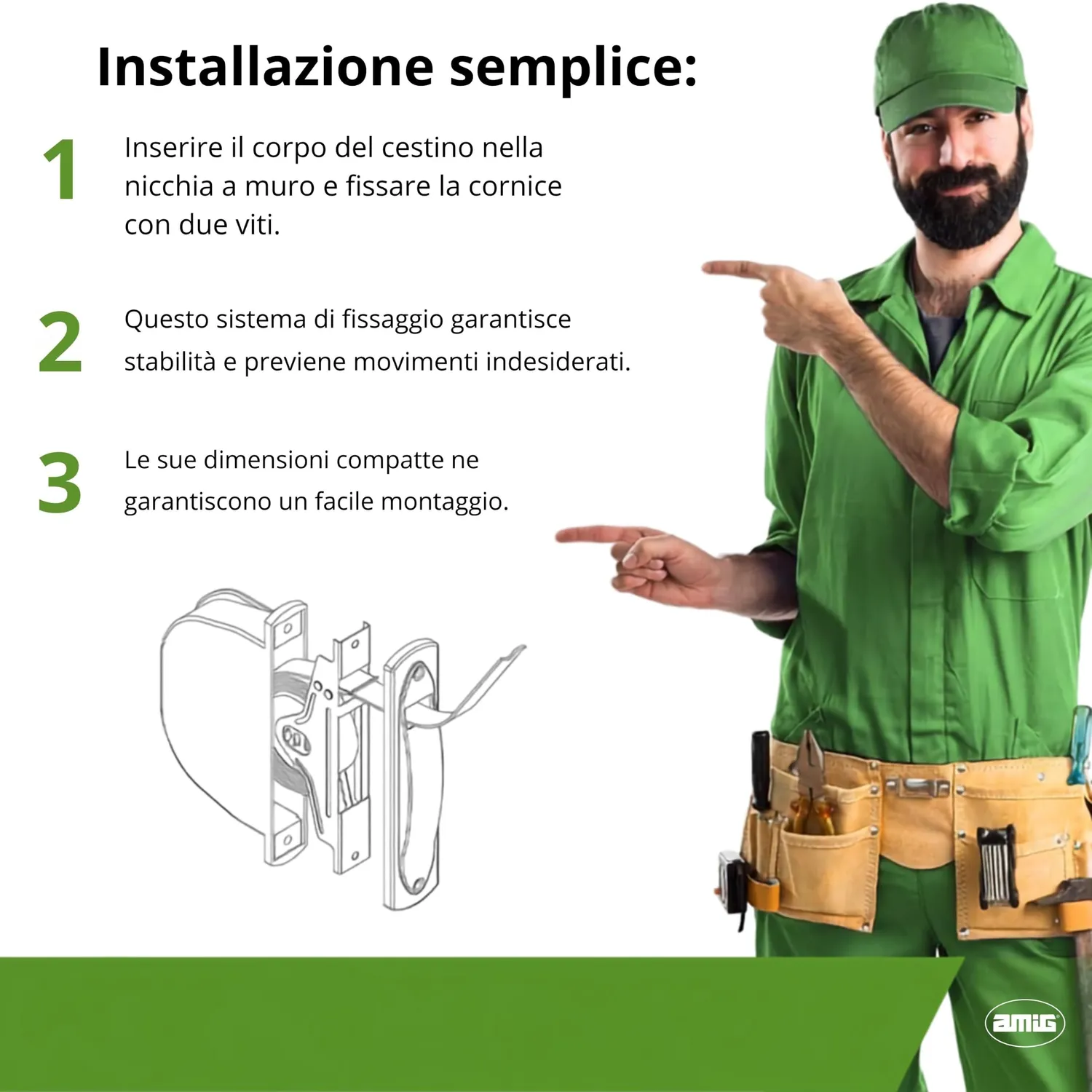 Amig avvolgitore tapparella incasso PVC 14 mm