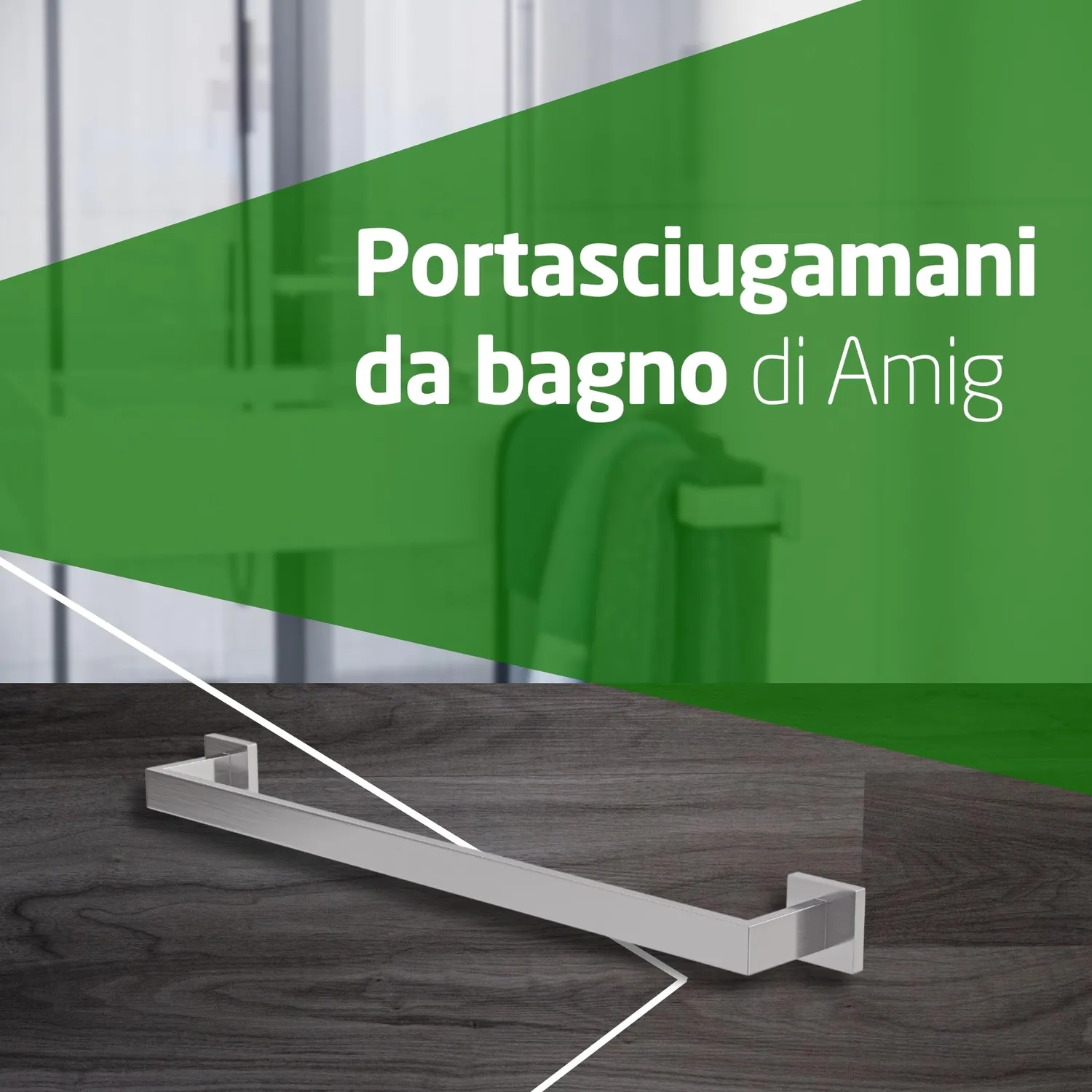 Amig Isla-1 portasciugamani argento opaco 600 mm inox