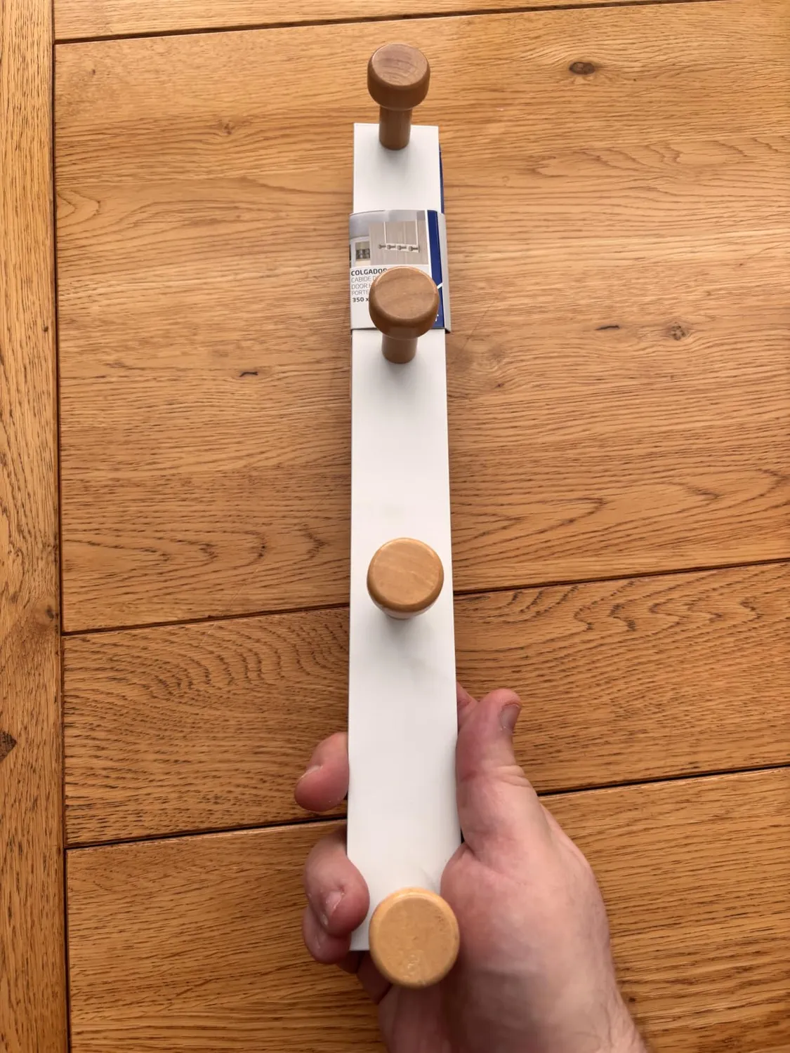 Amig CP43 appendiabiti per porta bianco 2 pezzi acciaio legno