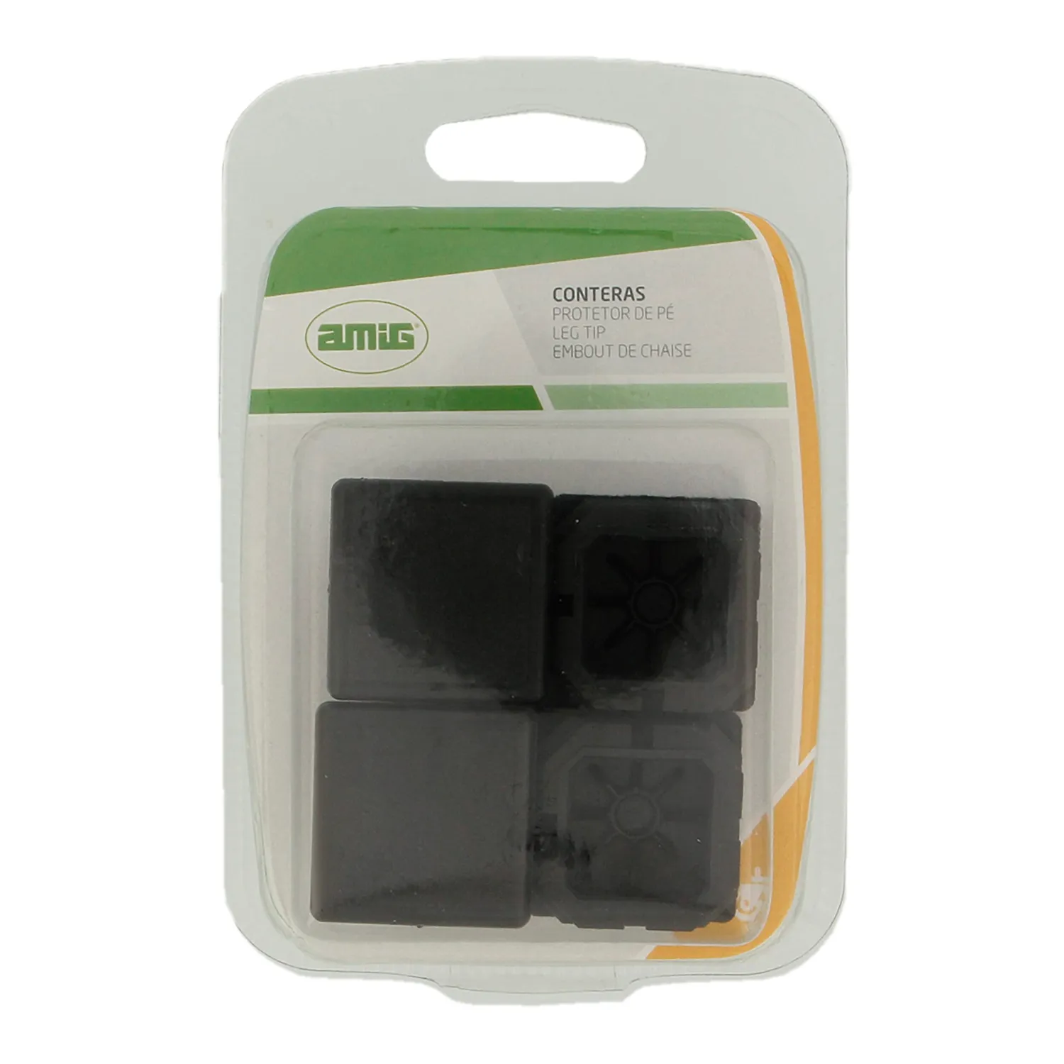 Amig 661 puntale quadrato interno 20 mm polietilene nero