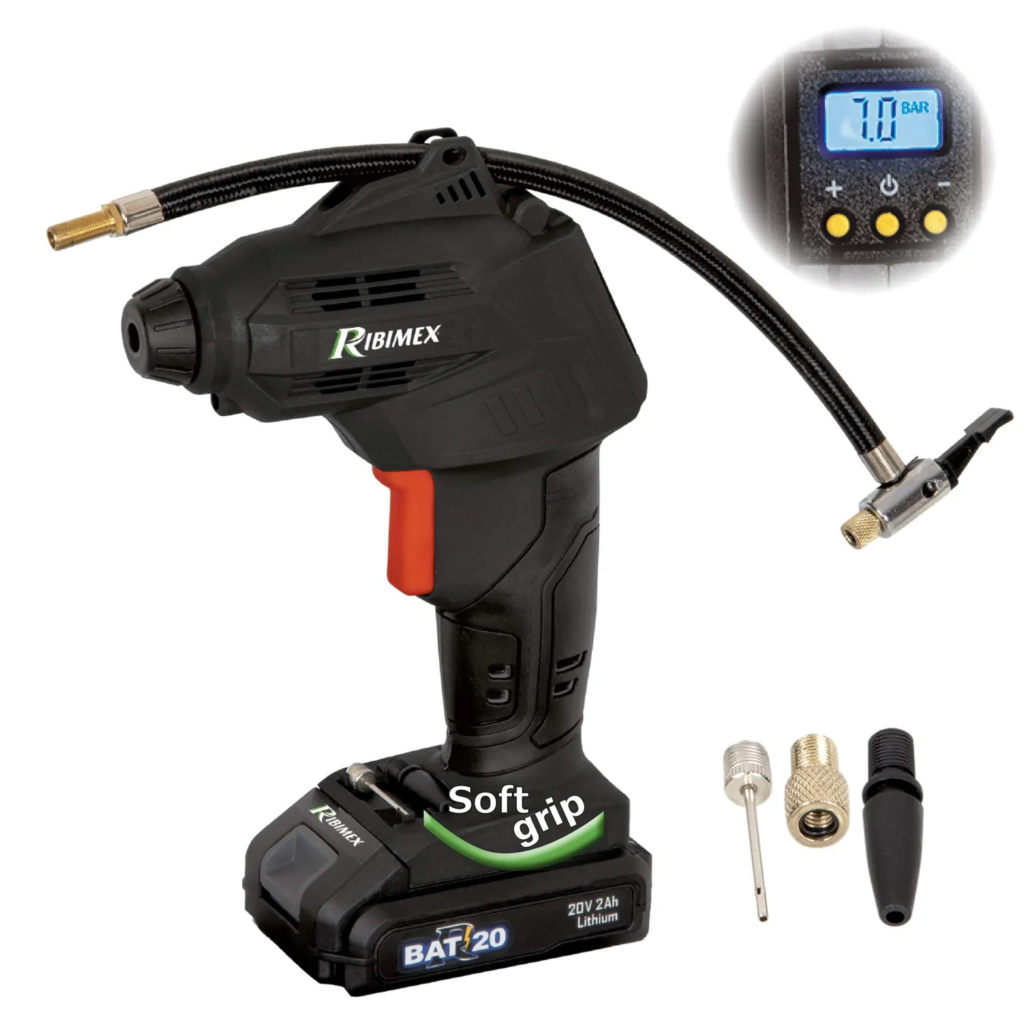 Ribimex R-BAT20 PRBAT20/COMP compressore portatile 20V 2Ah