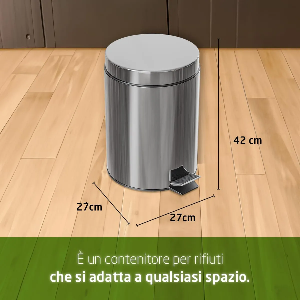 Amig pattumiera pedale inox 12L satinata antimpronta