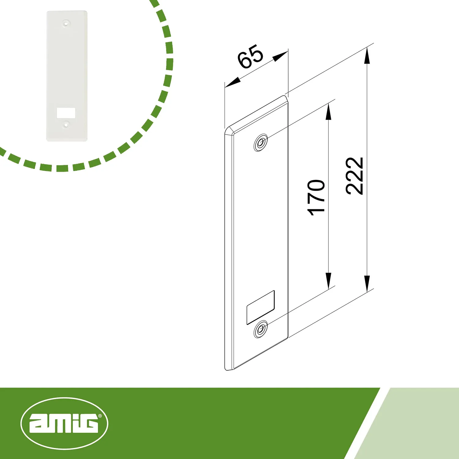 Amig copriforo tapparella alluminio bianco 22,2x6,5 cm