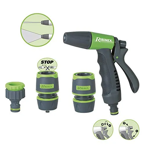 Ribimex PRA/TB.1306 kit irrigazione pistola 4 pezzi 1/2-3/4