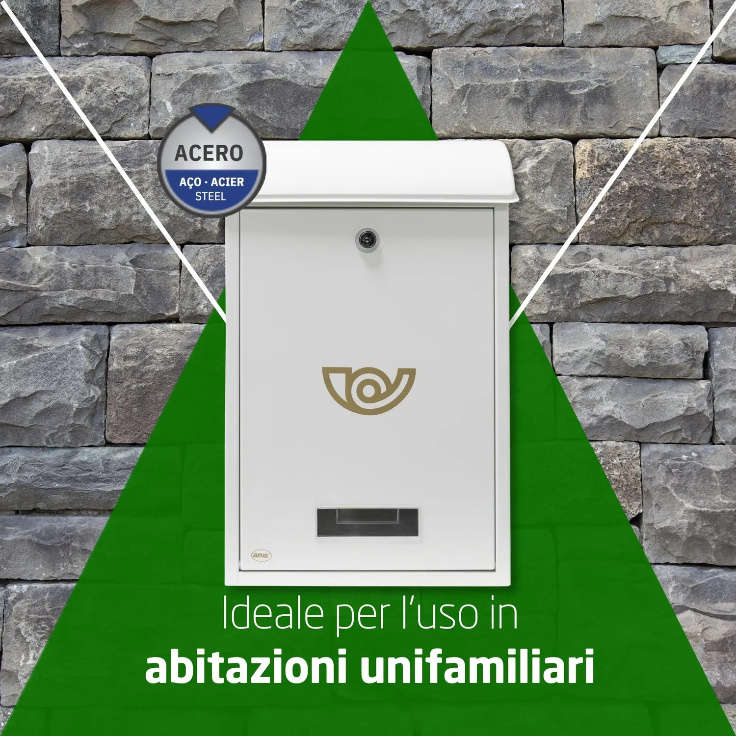 Amig cassetta lettere da esterno bianca 40x25x10 cm acciaio