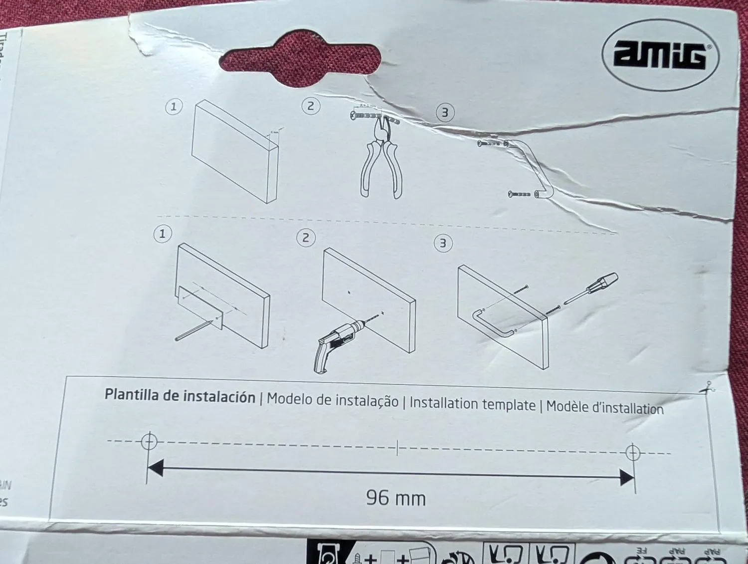 Amig 831 maniglia mobili 96 mm nichel spazzolato 2 pezzi