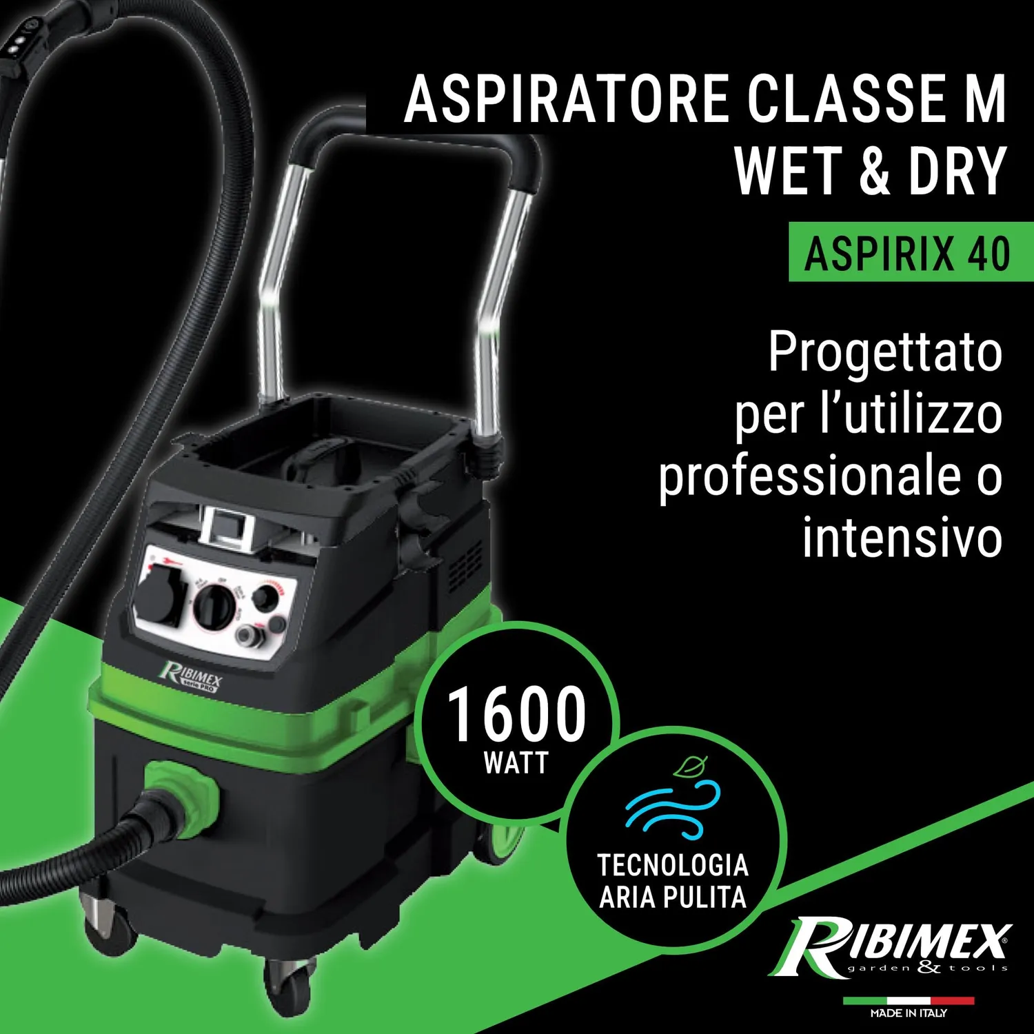 Ribimex Aspirix Pro PRASP40M aspiratore 40 L classe M