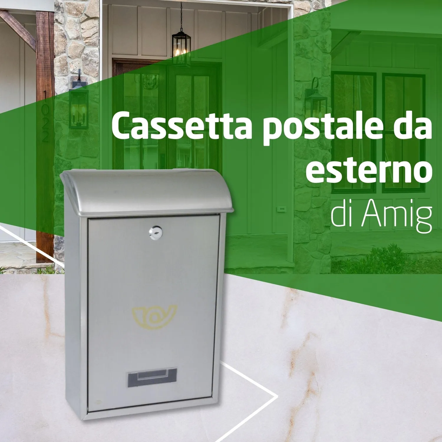 Amig Mod. 2 cassetta postale esterno 400 mm inox