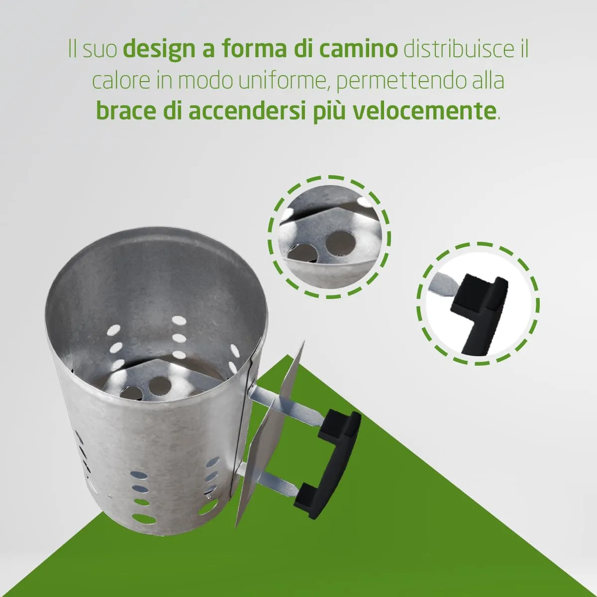 Amig Fireplus accenditore carbone barbecue acciaio 30 cm