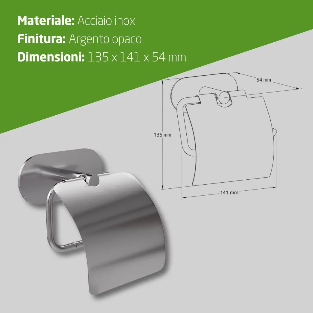 Amig Ea-4 portarotolo adesivo argento opaco inox